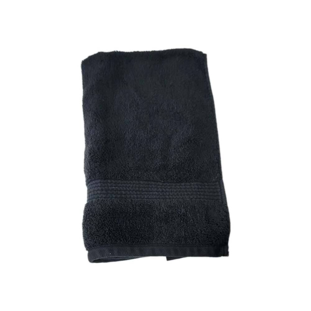 Tahari Hand Towel Black 100% Cotton Plush Absorbent 15" X 27"